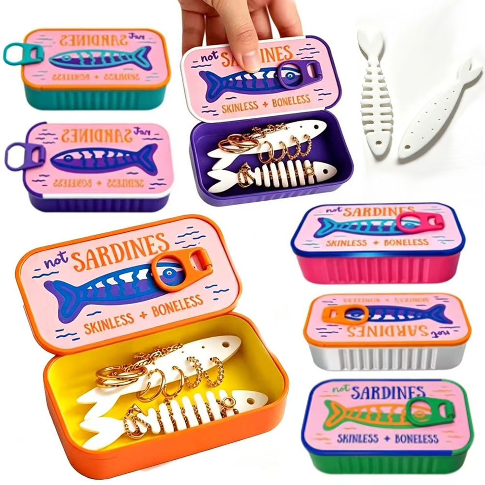 3D Printing Earrings - Sardine Tin Jewelry Box 3D Printed