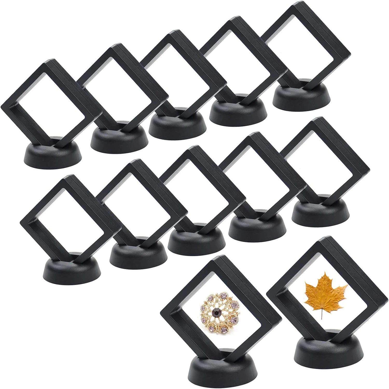 3D Printing Earrings - 5-piece 3D floating frame with base,