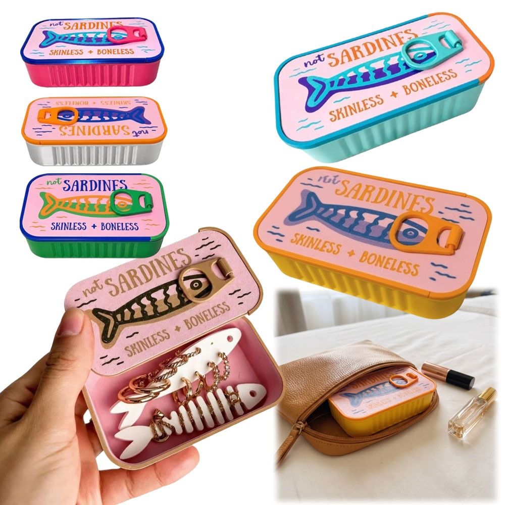 3D Printing Earrings - 3D Printed Sardine Tin Jewelry Box
