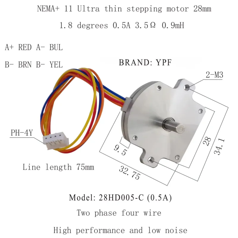 YPF China Factory Price Nema 1 - Stepper Motor ulasan dan harga
