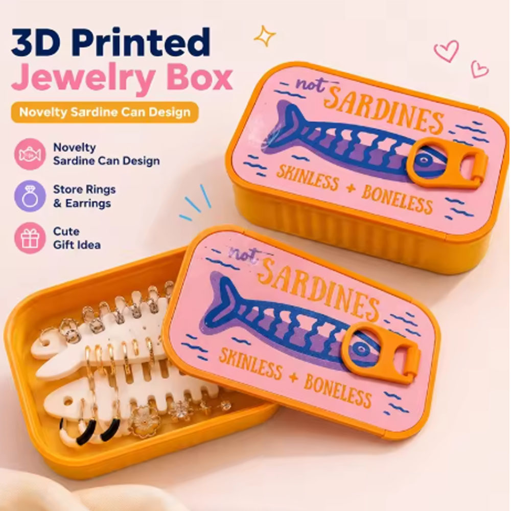 Sardine Tin Jewelry Box 3D Pri - 3D Printing Earrings ulasan dan harga