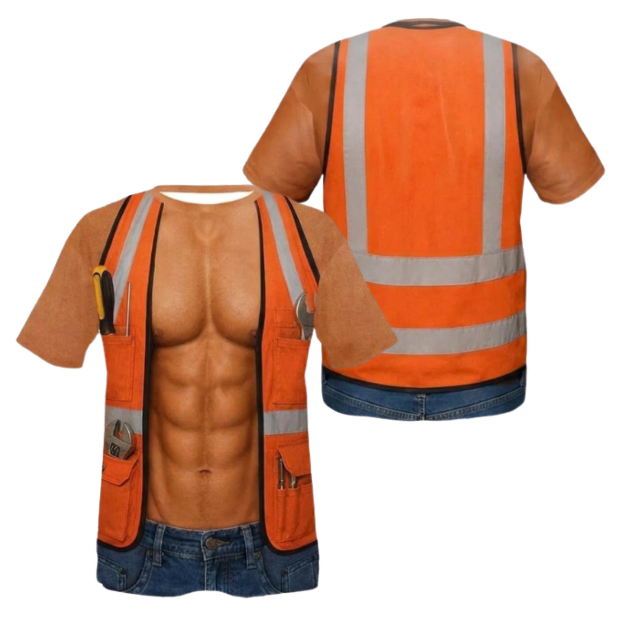 Unisex Funny Fake Safety Vest  - 3D Printing Construction ulasan dan harga
