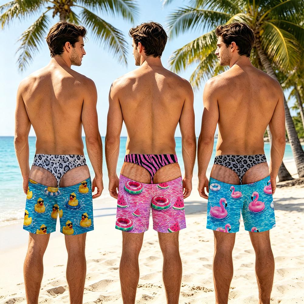 Men Fun Beach Party Swim Trunk - 3D Printing Viral ulasan dan harga