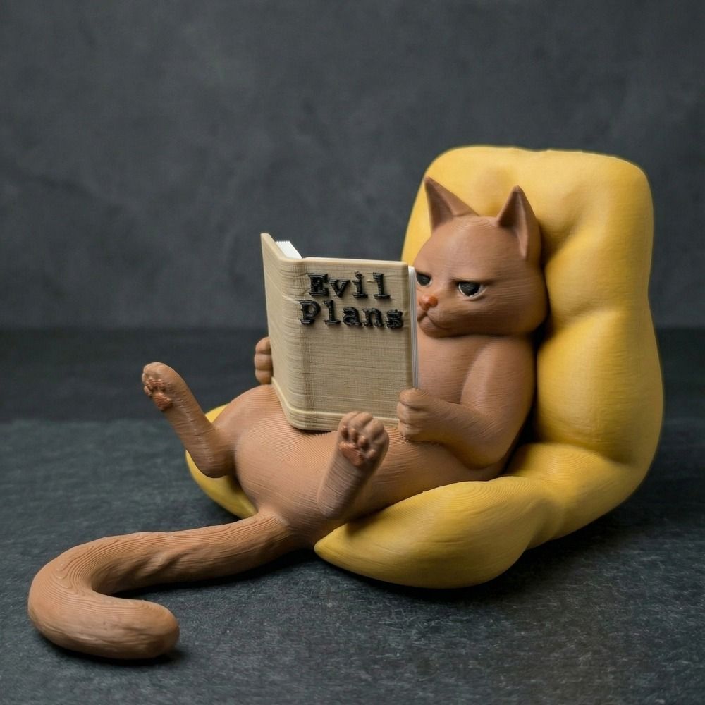3D Printed Reading Cat Figurin - 3D Printing Mockup ulasan dan harga