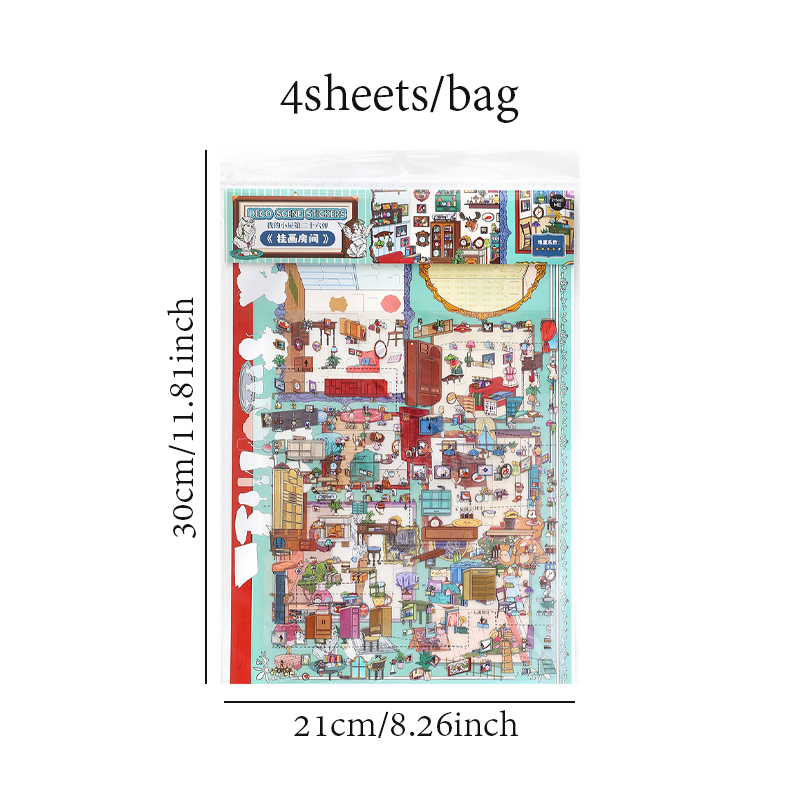 4 Sheets Cute Miniature Painti - 3D Printing Construction ulasan dan harga