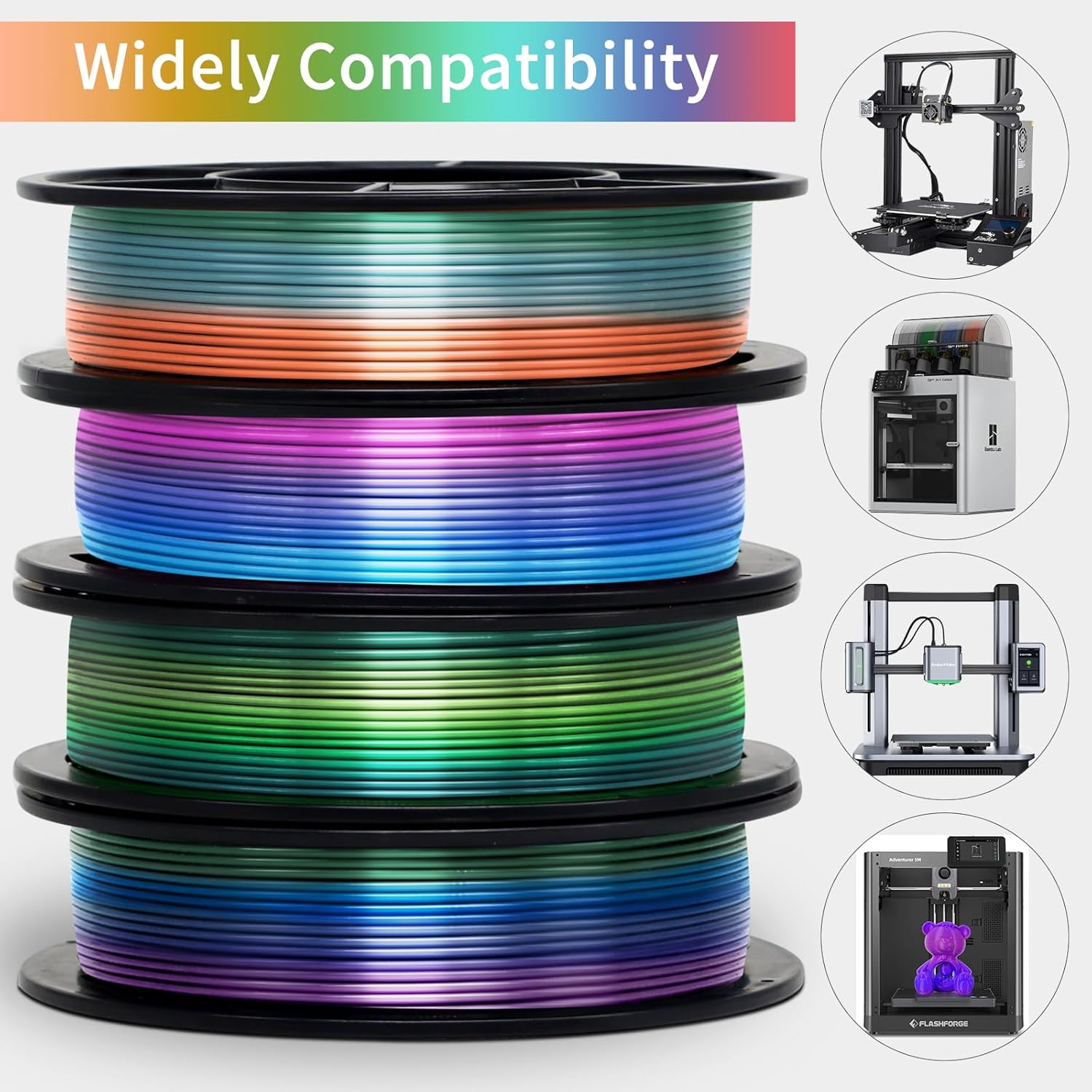Rainbow Multi-Colored Silk Shi - 3D Printing Fdm ulasan dan harga