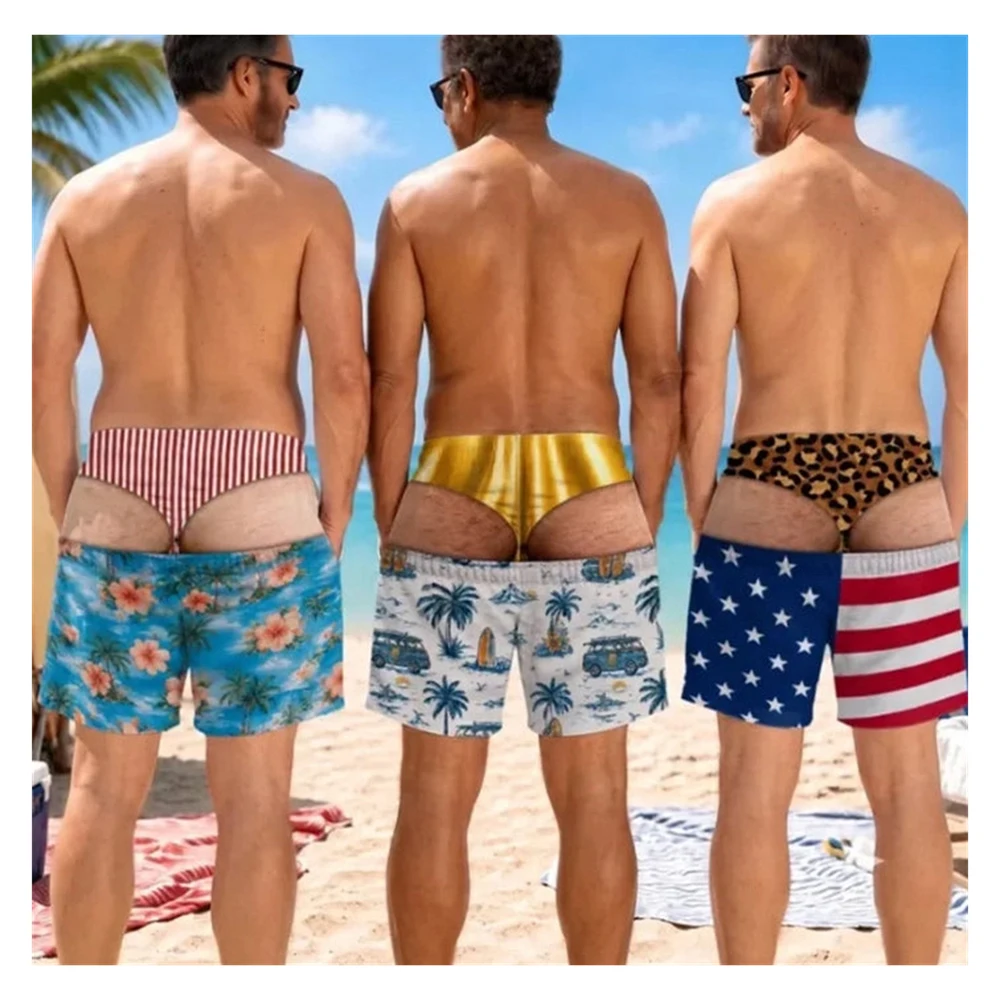 Fun Beach Party Swim Trunks Fo - 3D Printing Viral ulasan dan harga