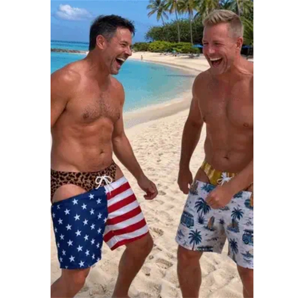 Fun Beach Party Swim Trunks Fo - 3D Printing Viral ulasan dan harga