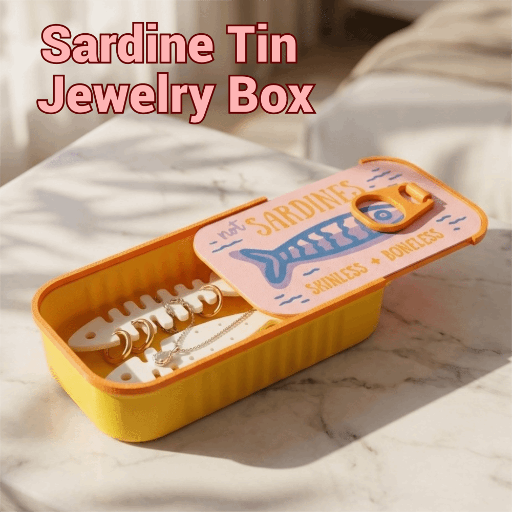 3D Printed Sardine Tin Jewelry - 3D Printing Earrings ulasan dan harga
