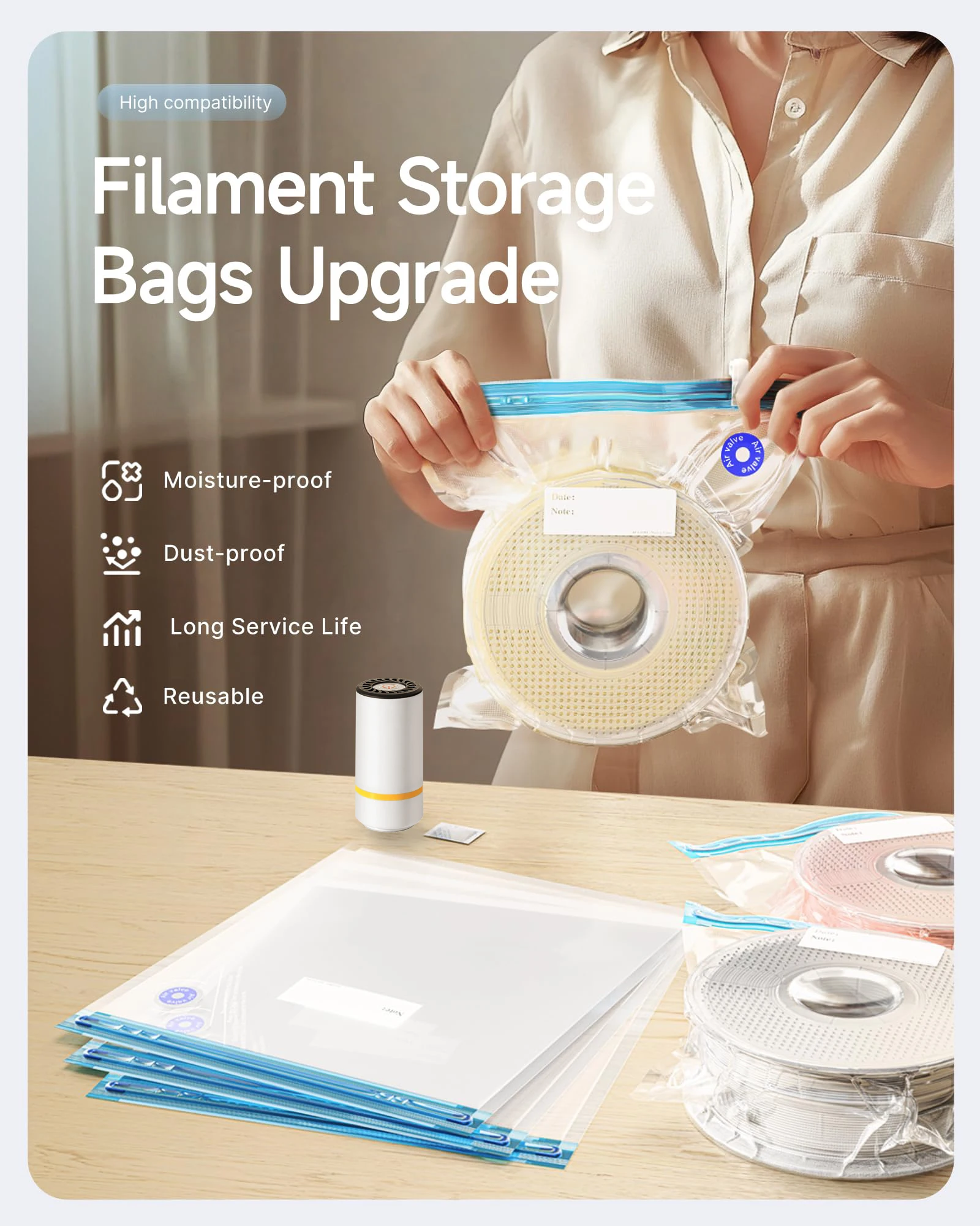 3D Printer Filament Vacuum Bag - 3D Printing Xyz ulasan dan harga