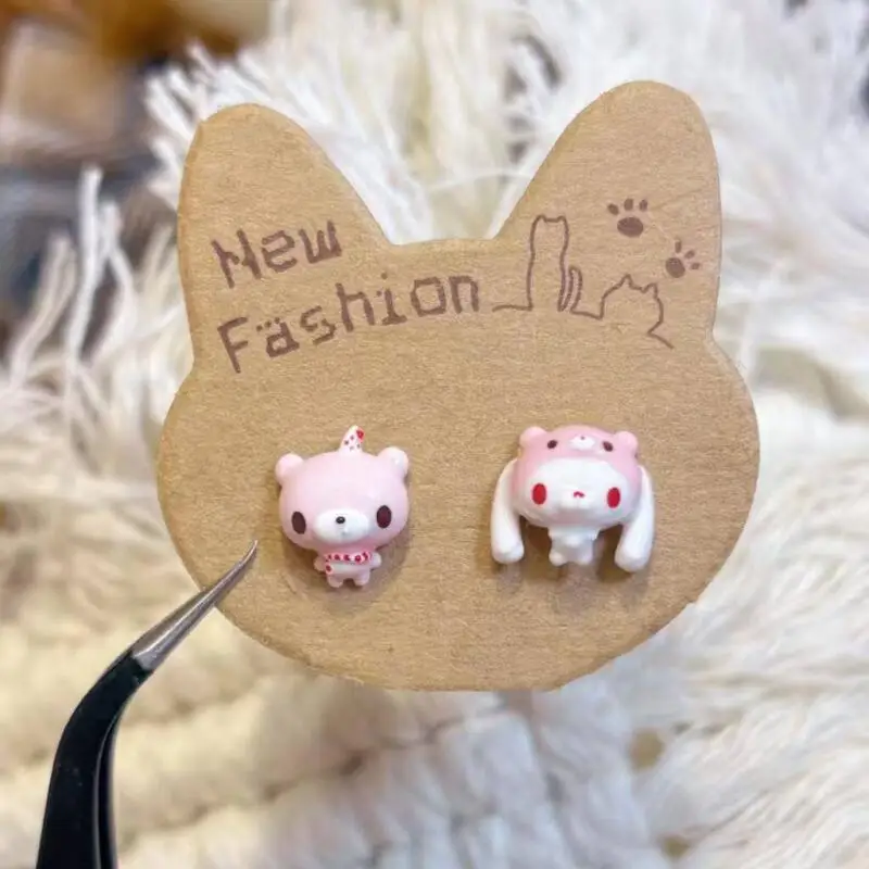 Gloomy Bear Cute Asymmetric Ca - 3D Printing Earrings ulasan dan harga