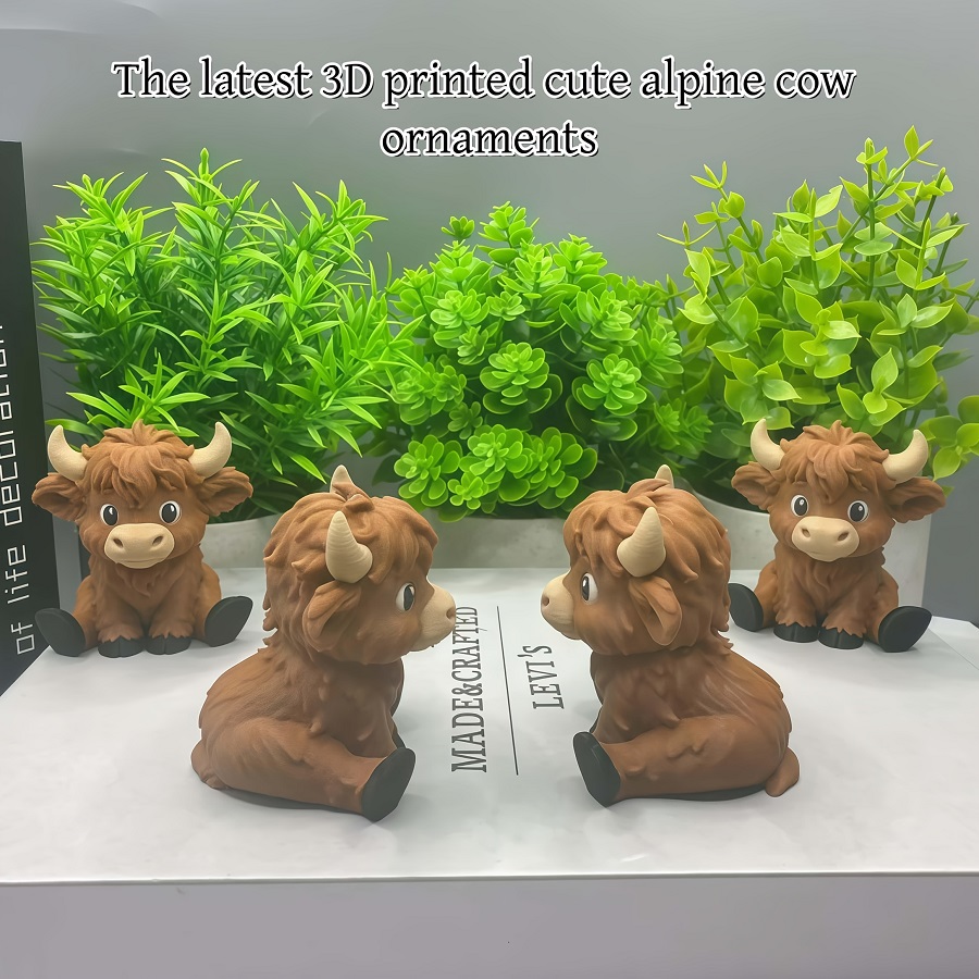 Scottish Highland Cow Statue O - 3D Printing Mockup ulasan dan harga