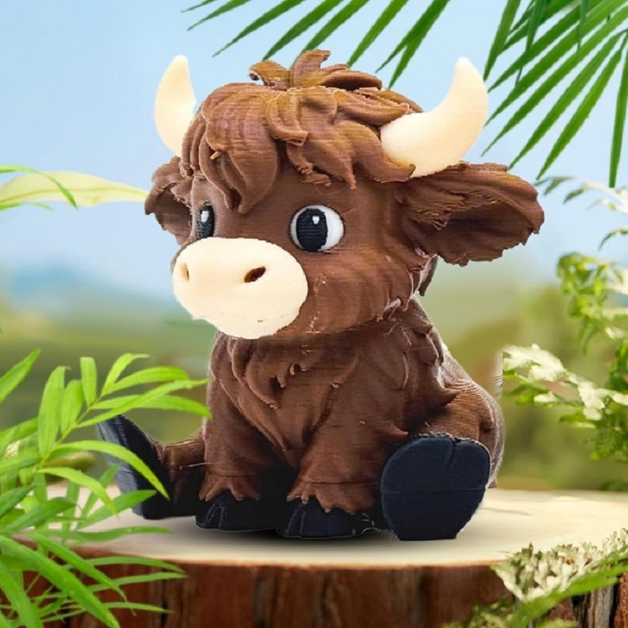 Scottish Highland Cow Statue O - 3D Printing Mockup ulasan dan harga