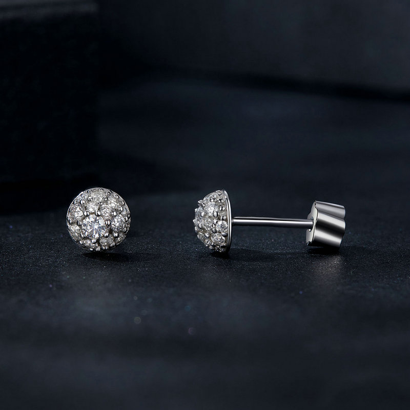 Bamoer U Half-ball Moissanite  - 3D Printing Earrings ulasan dan harga