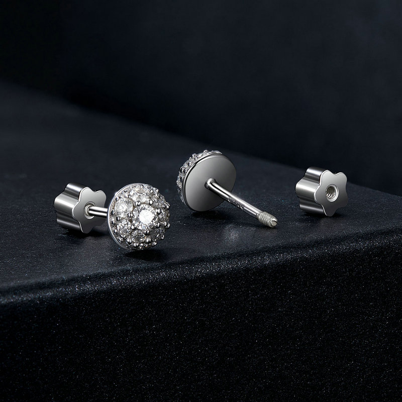 Bamoer U Half-ball Moissanite  - 3D Printing Earrings ulasan dan harga