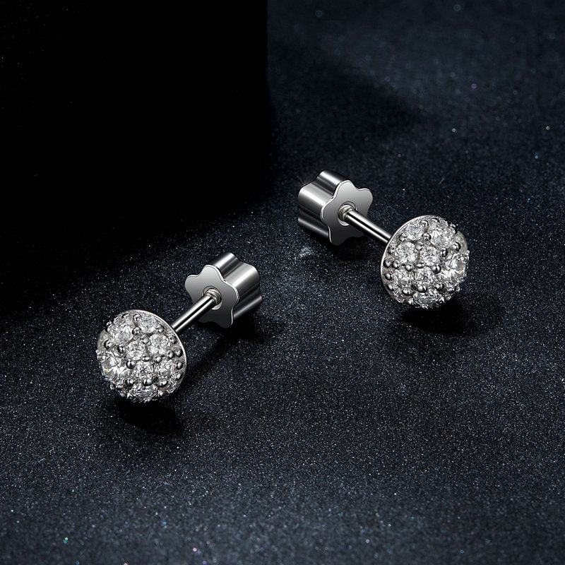 Bamoer U Half-ball Moissanite  - 3D Printing Earrings ulasan dan harga
