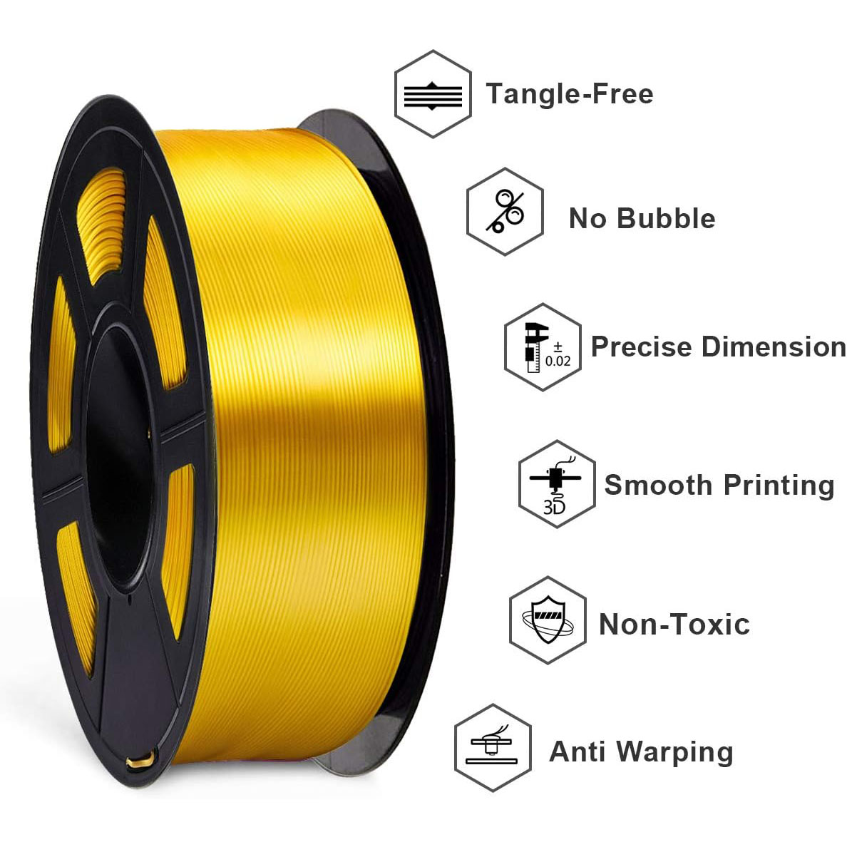 PLA Silk Gold 3D Print Filamen - 3D Printing Fdm ulasan dan harga