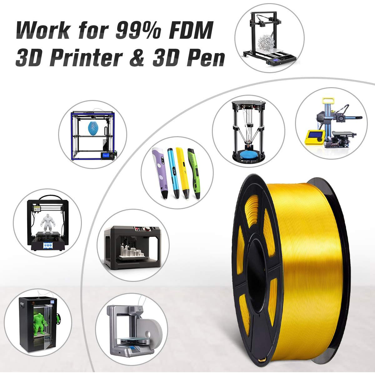 PLA Silk Gold 3D Print Filamen - 3D Printing Fdm ulasan dan harga