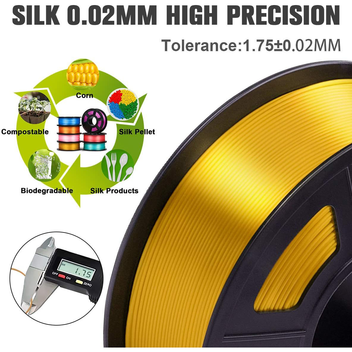 PLA Silk Gold 3D Print Filamen - 3D Printing Fdm ulasan dan harga